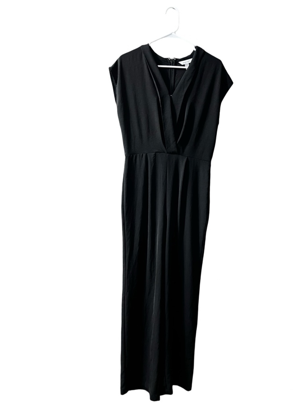 Nine West Black V-Neck Cap Sleeve Maxi Dress